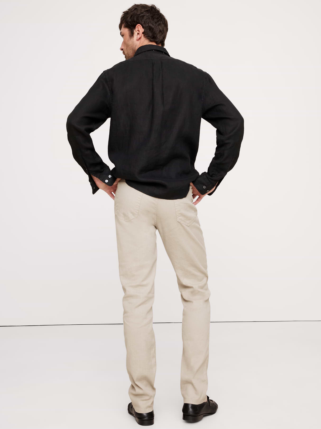 Slim Linen-Cotton Traveler Pant - Sandstone Beige