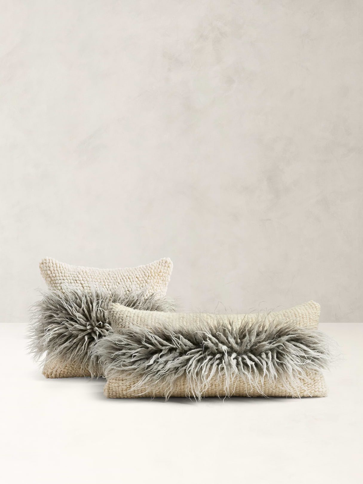 Lizhnyk Fuzzy Pillow - Oyster Off-White