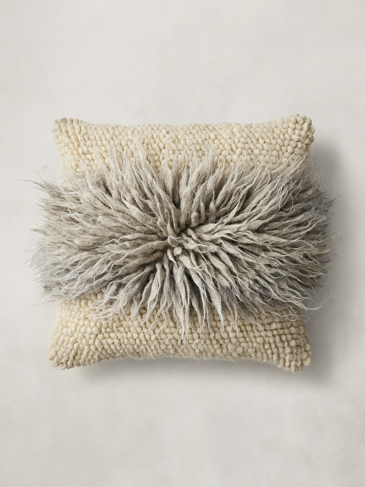 Lizhnyk Fuzzy Pillow - Oyster Off-White
