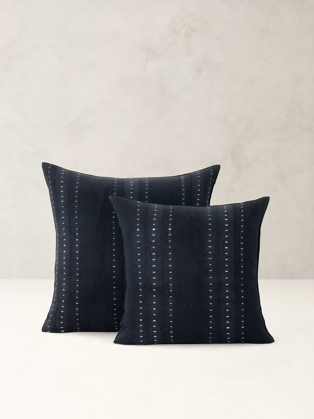 Shibori Cotton Pillow Cover - Black
