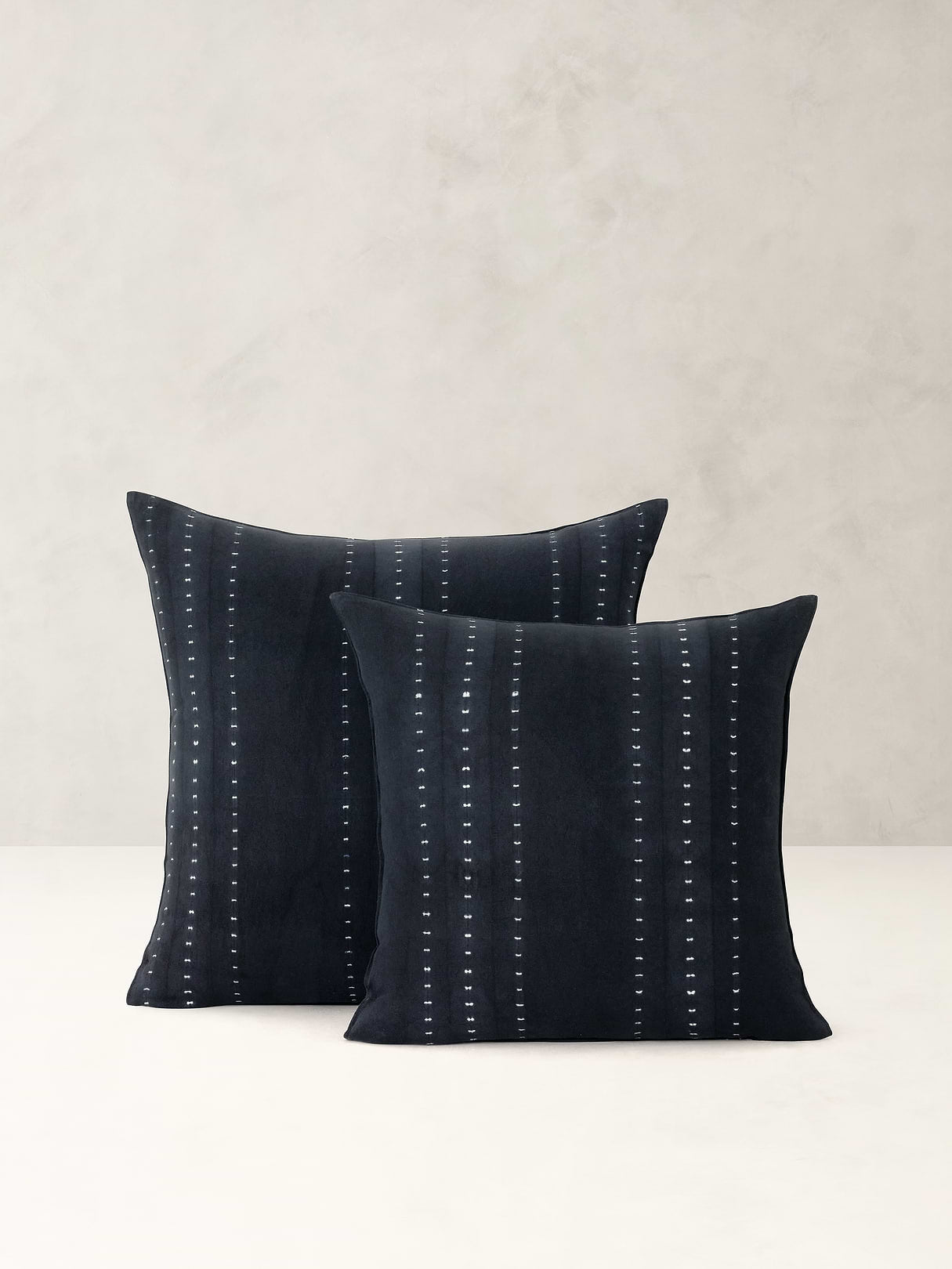 Shibori Cotton Pillow Cover - Black