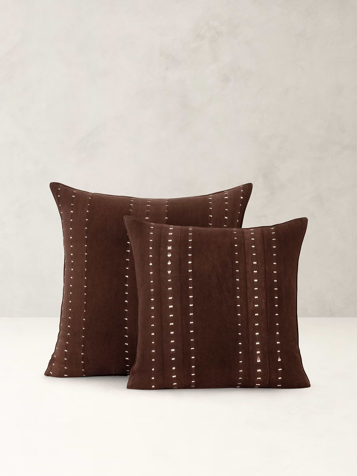 Shibori Cotton Pillow Cover - Cocoa Brown