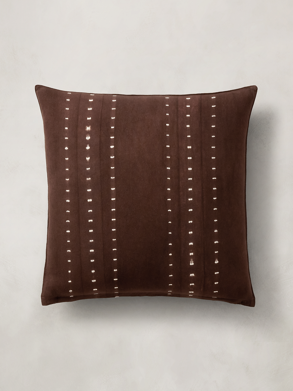 Shibori Cotton Pillow Cover - Cocoa Brown