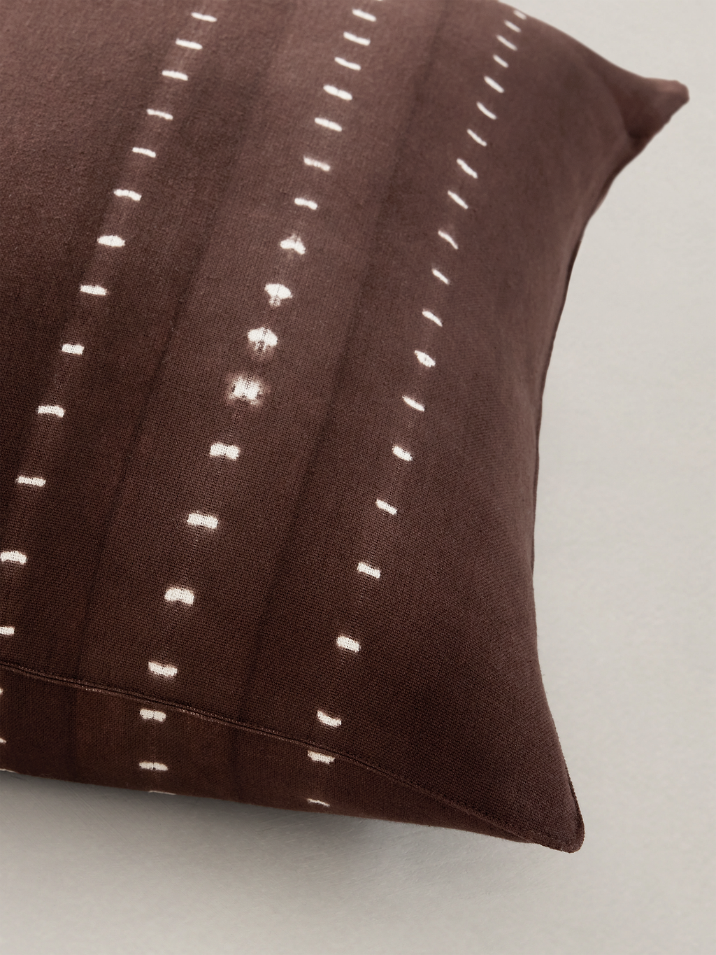 Shibori Cotton Pillow Cover - Cocoa Brown