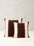 Shibori Cotton Pillow Cover - Cocoa Brown