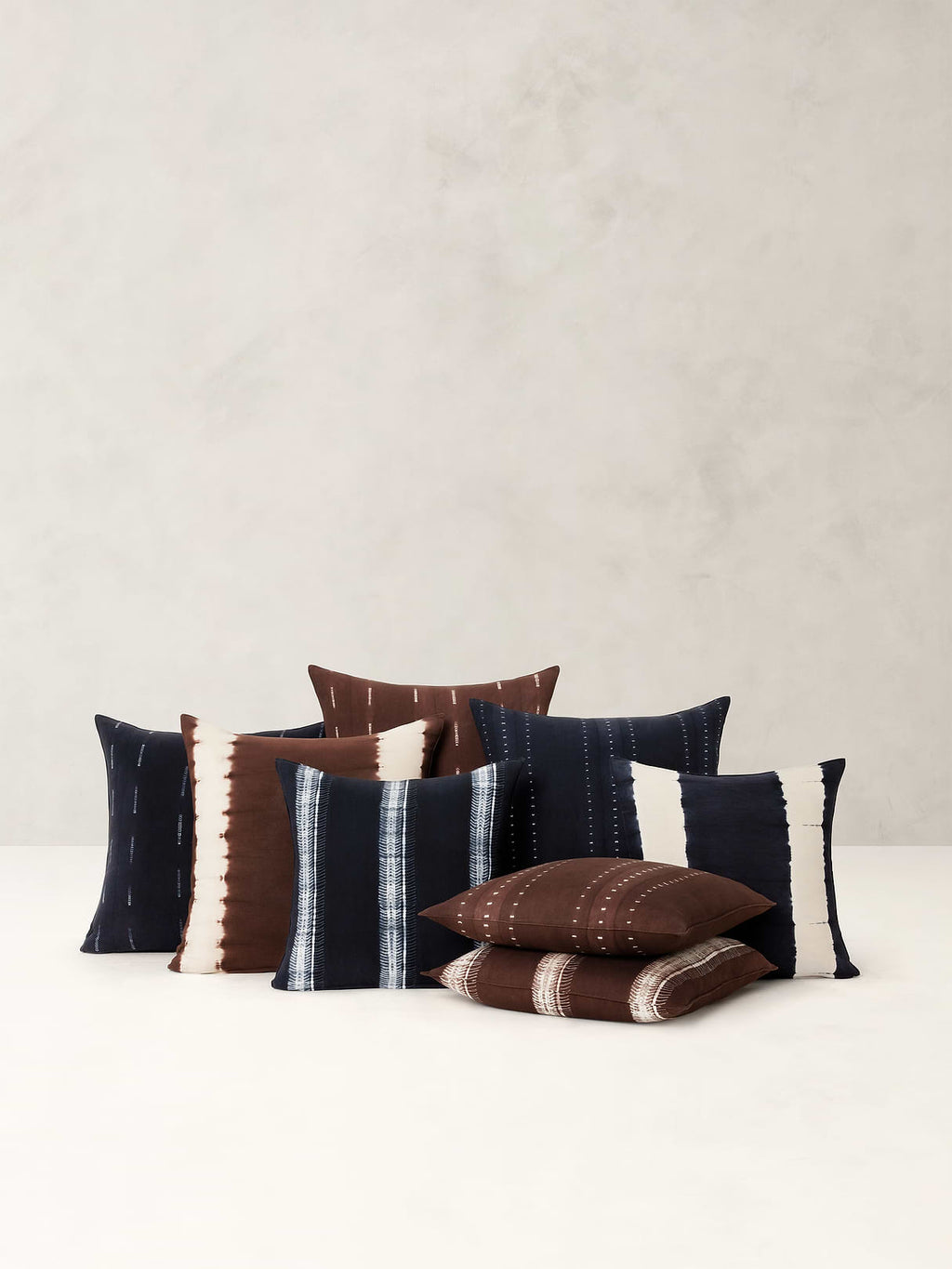 Shibori Cotton Pillow Cover - Indigo Blue
