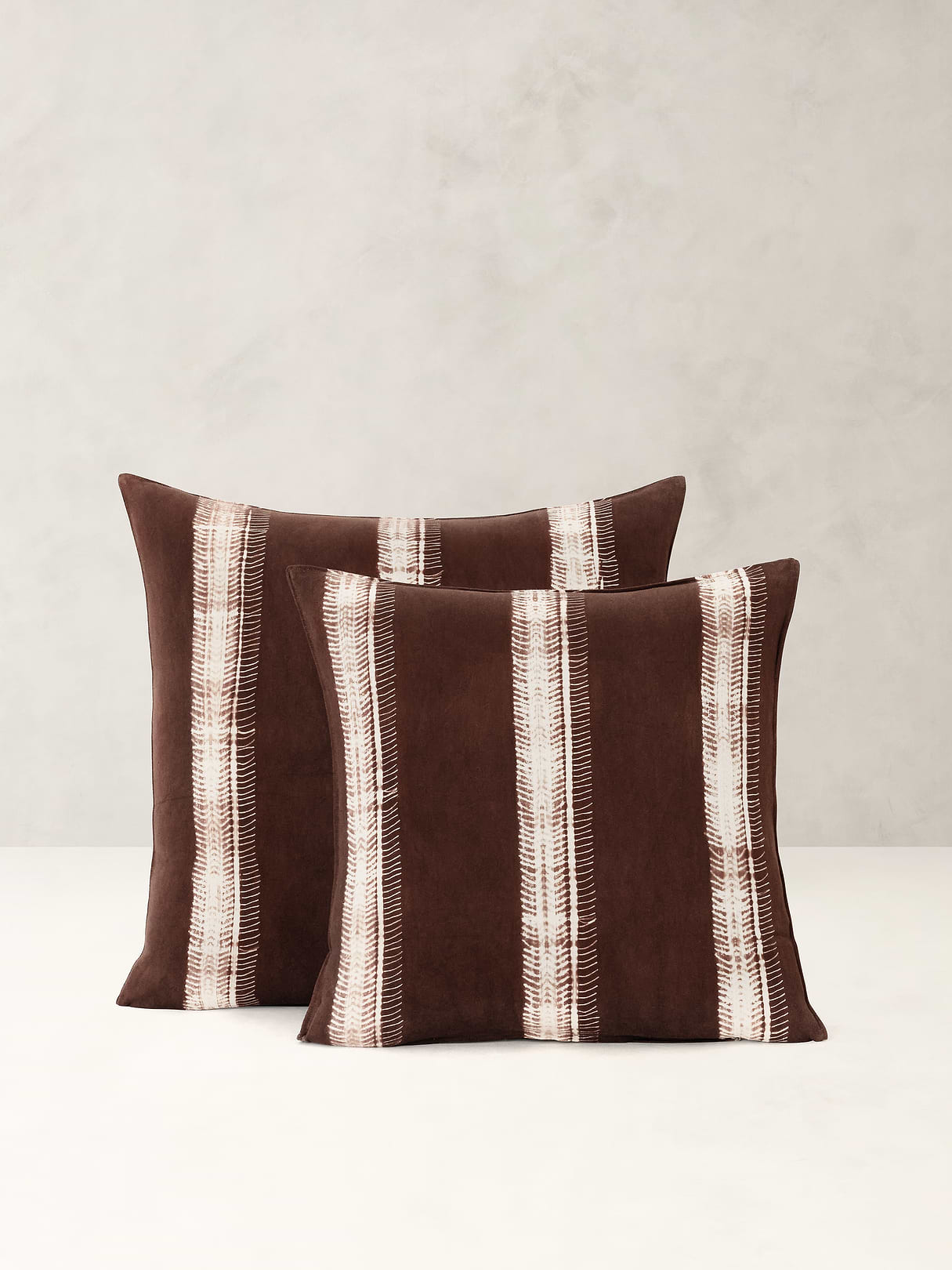 Shibori Cotton Pillow Cover - Cocoa Brown
