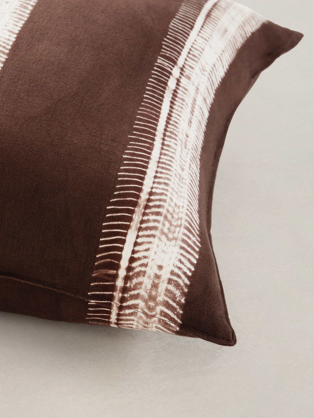 Shibori Cotton Pillow Cover - Cocoa Brown