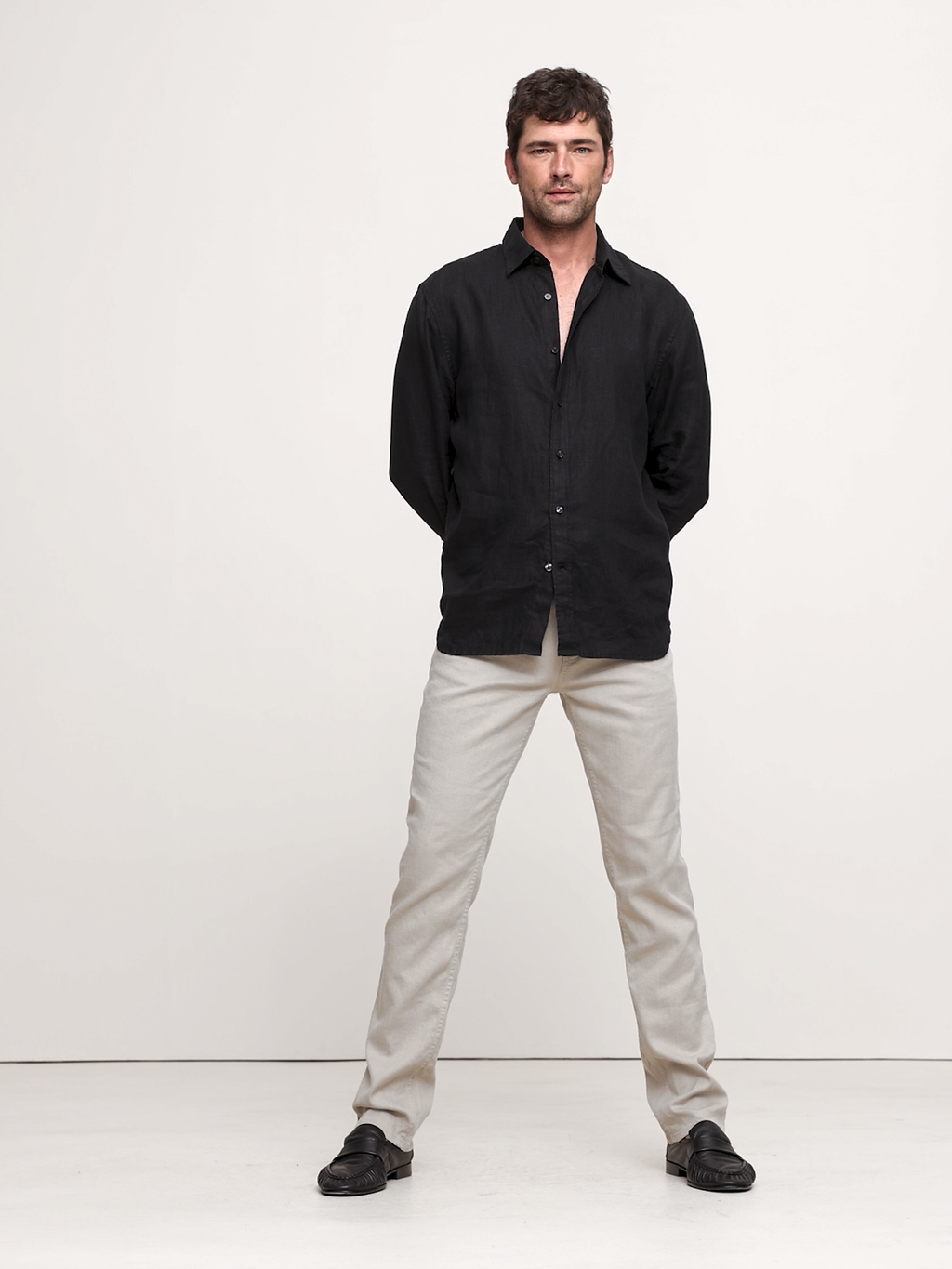 Slim Linen-Cotton Traveler Pant - Sandstone Beige