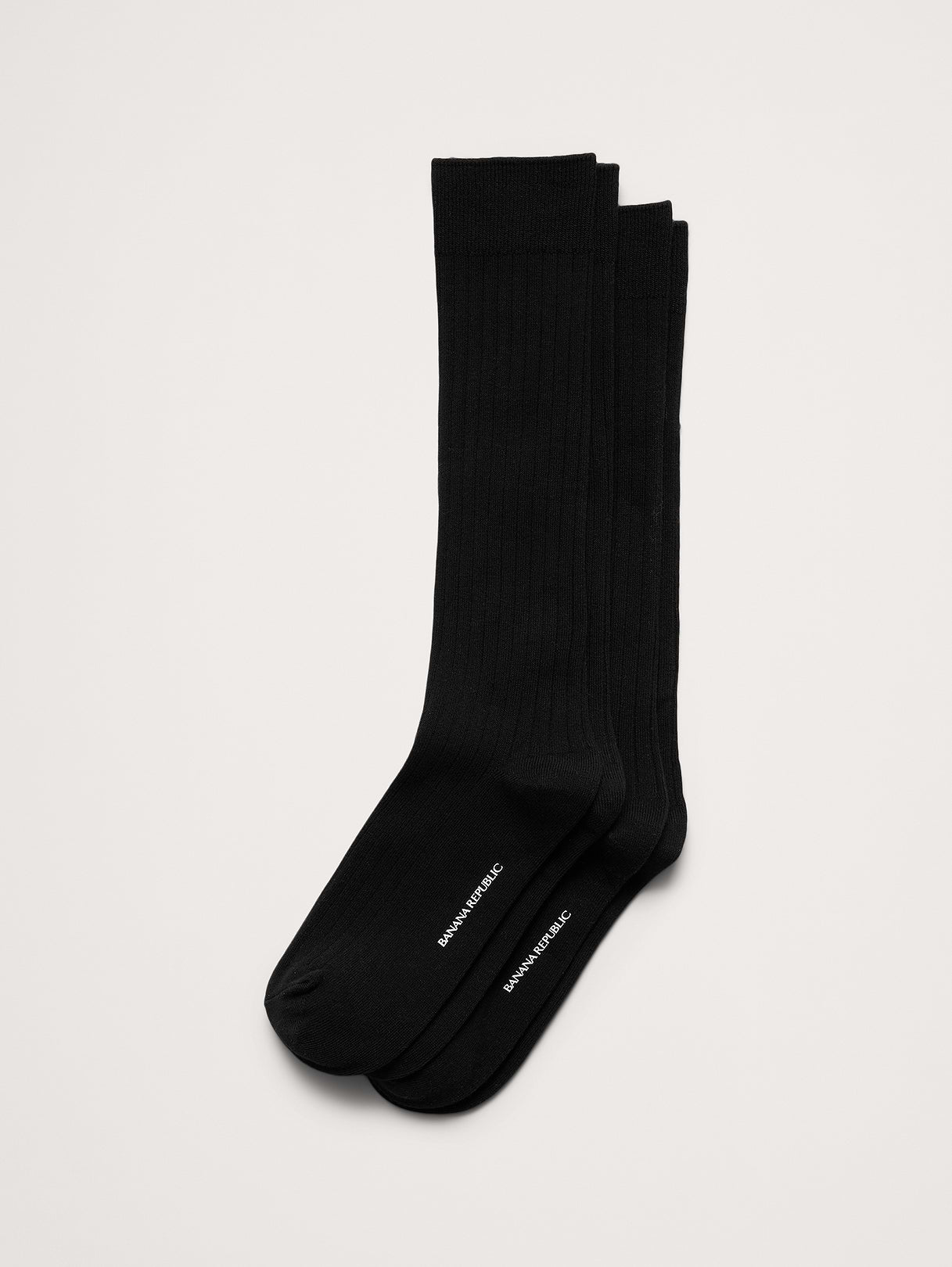 Ribbed Trouser Sock 2-Pack - Black