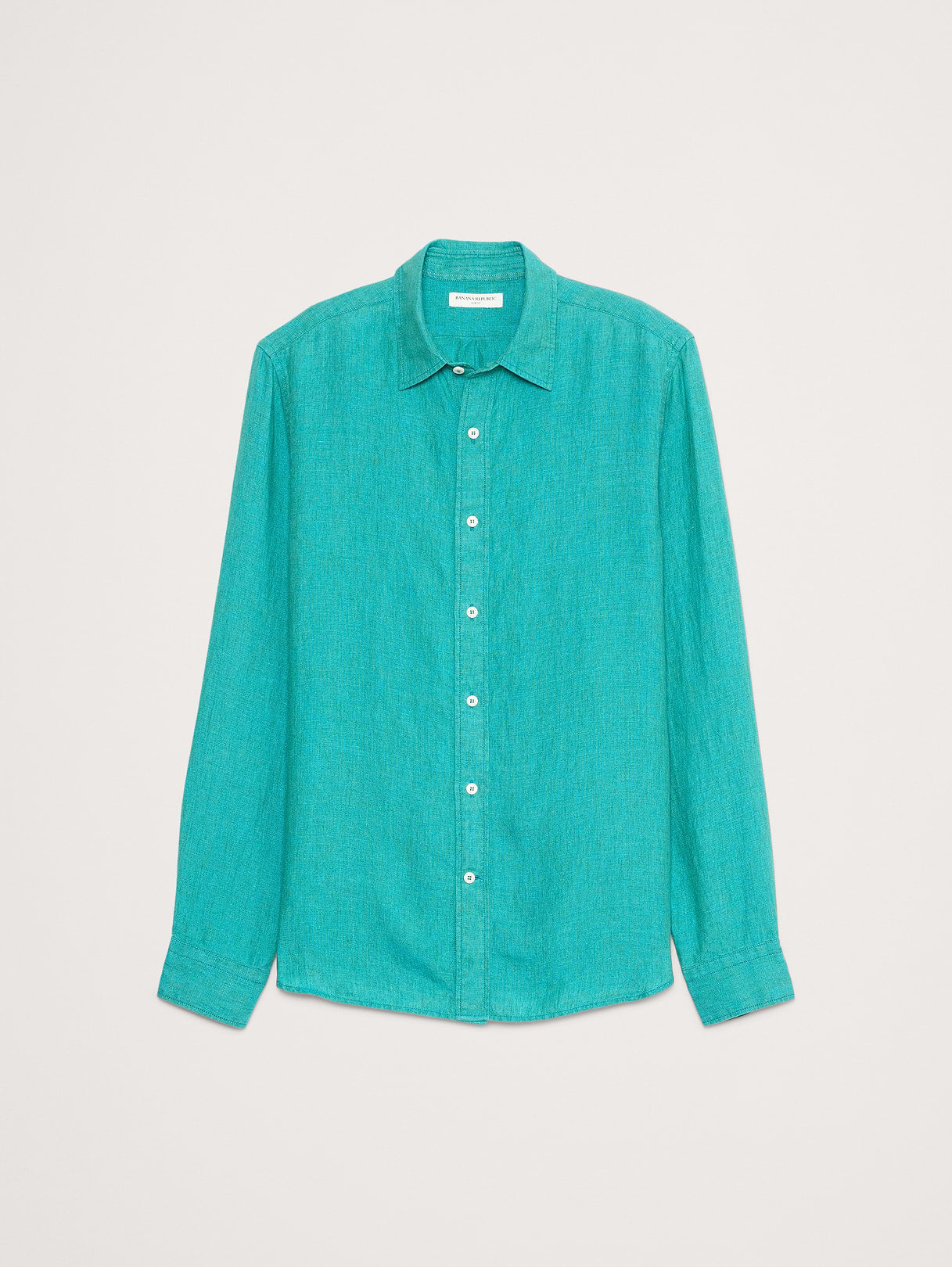 Slim-Fit Linen Shirt - Teal