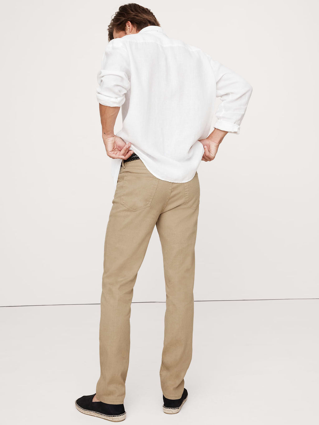 Slim Linen-Cotton Traveler Pant - Khaki Beige