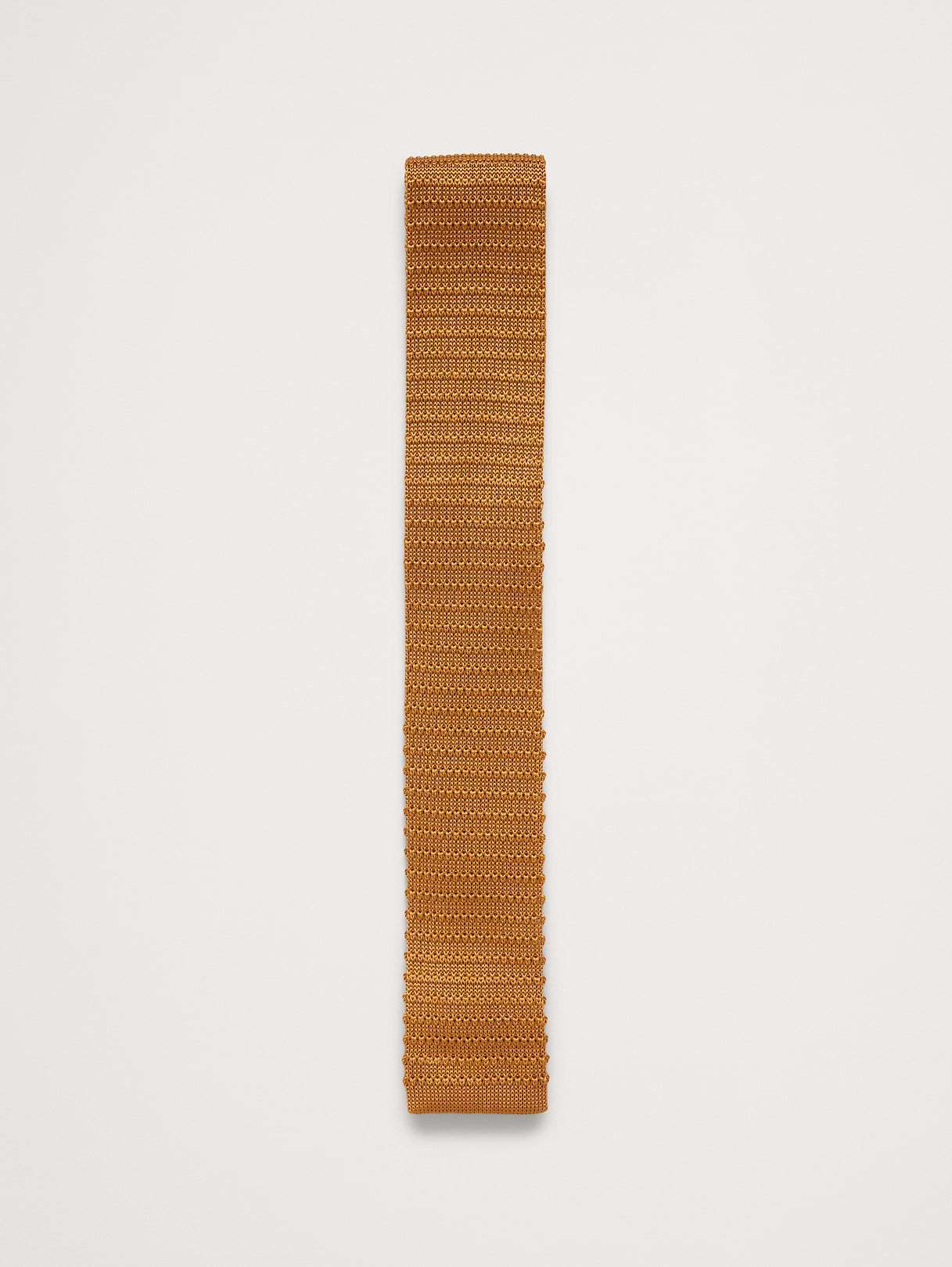Silk Knit Tie - Ochre Yellow