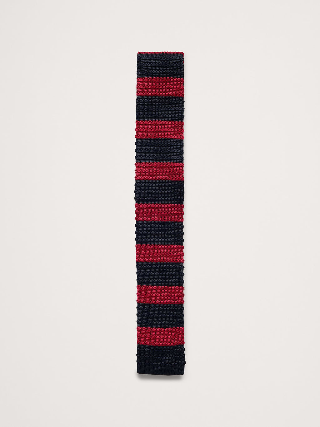 Silk Knit Tie - Red Stripe