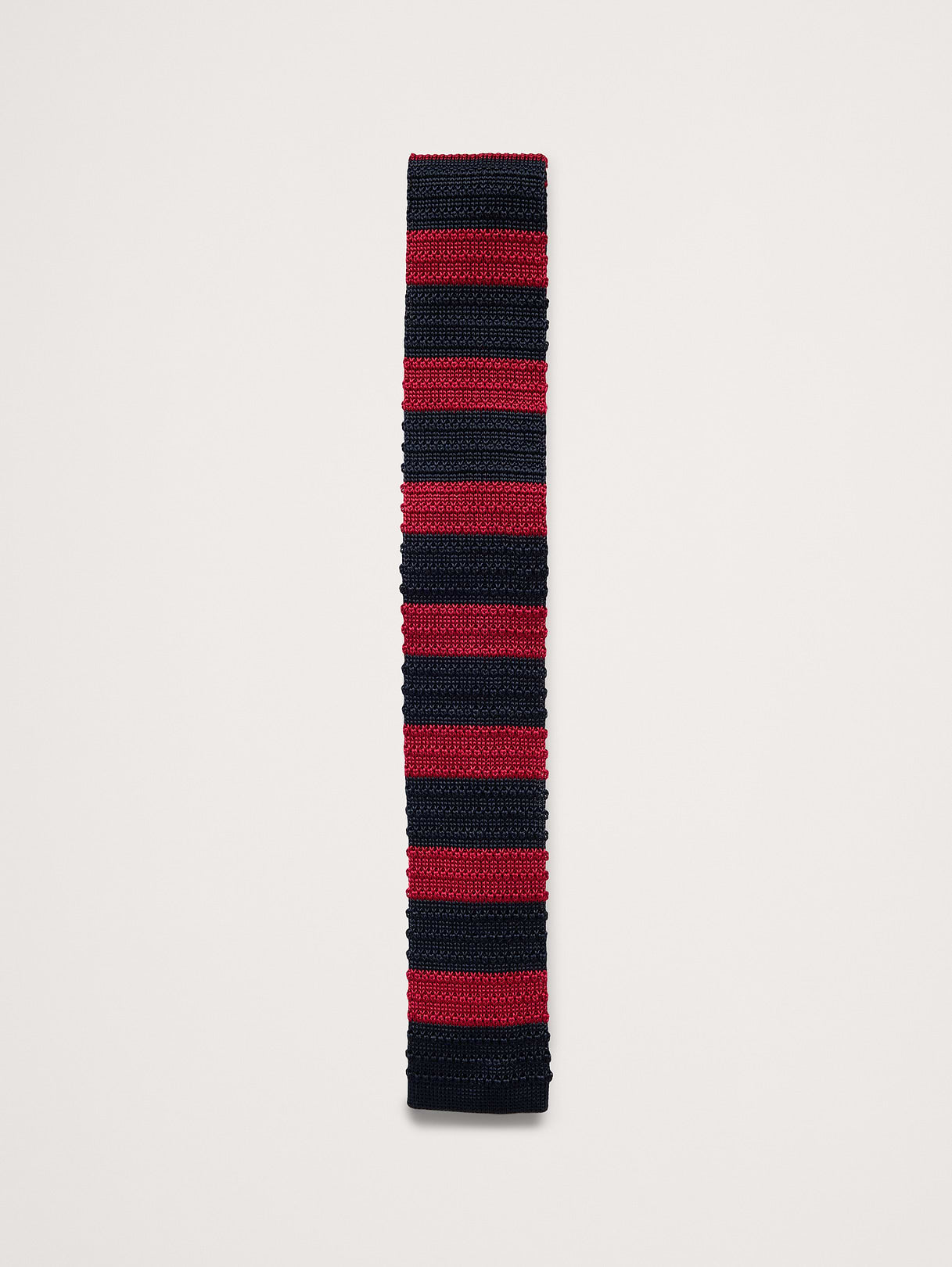 Silk Knit Tie - Red Stripe