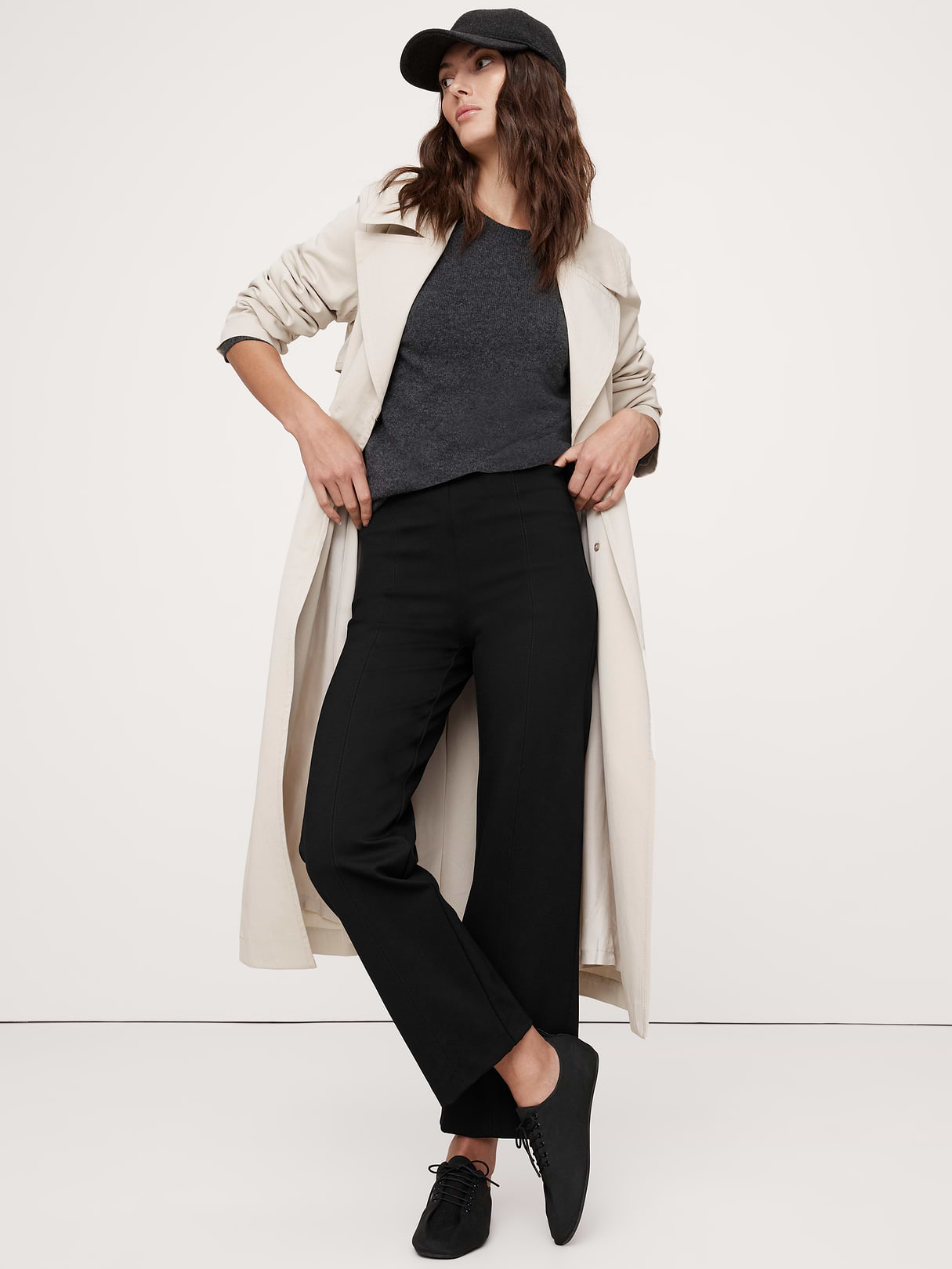 Fitted Everywhere Ponte Ankle Pant - Black