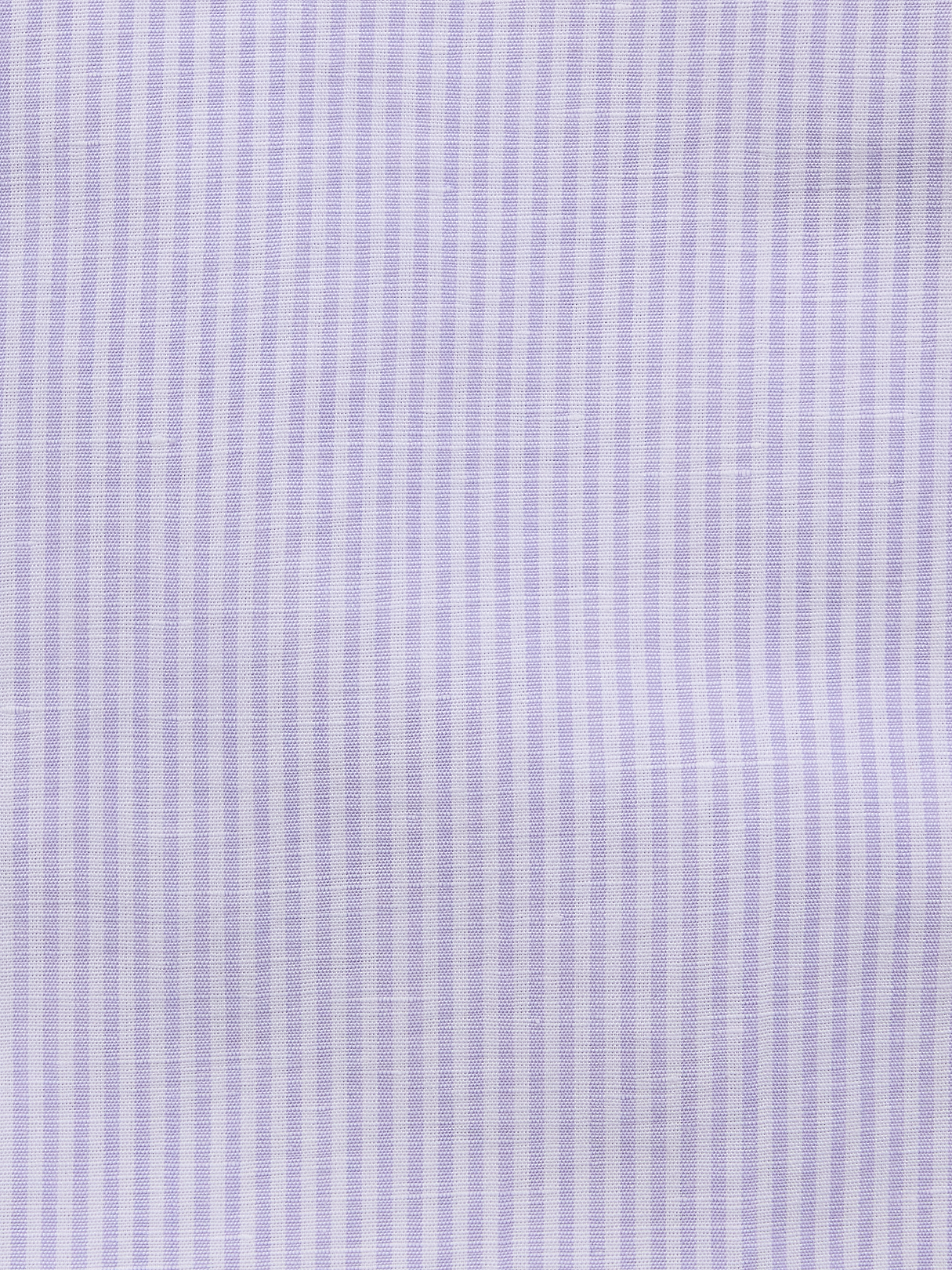 Slim-Fit Linen-Cotton Dress Shirt - Purple Stripe