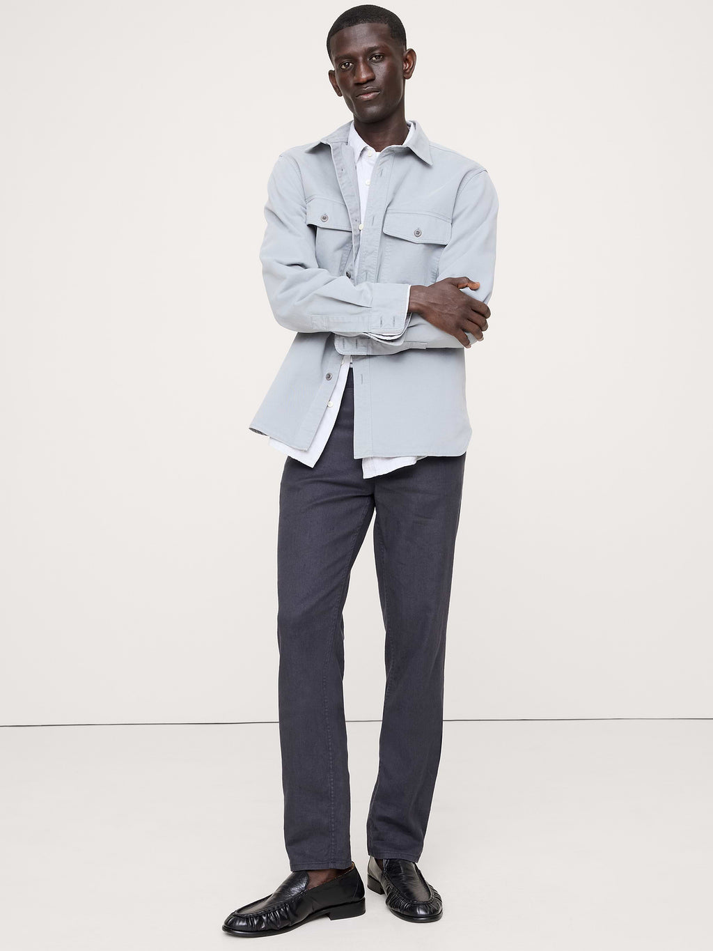 Slim Linen-Cotton Traveler Pant - Dark Navy Blue