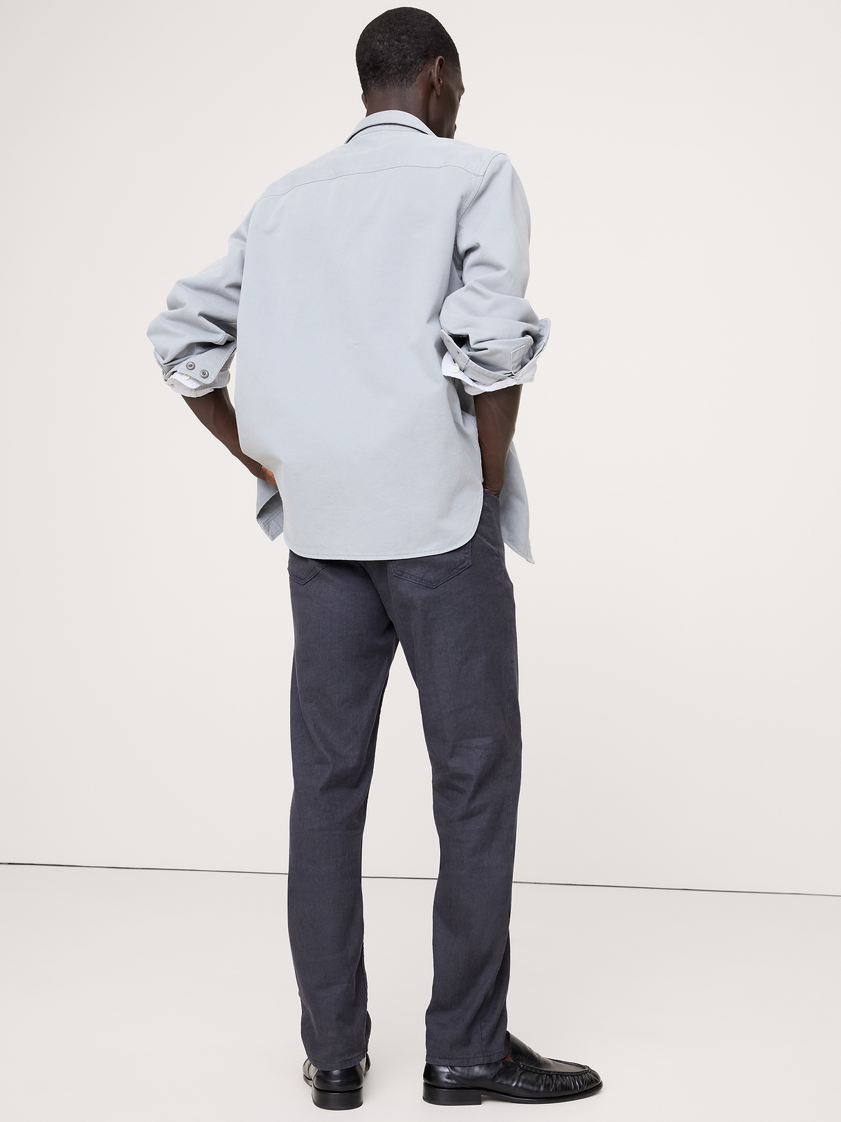 Slim Linen-Cotton Traveler Pant - Dark Navy Blue