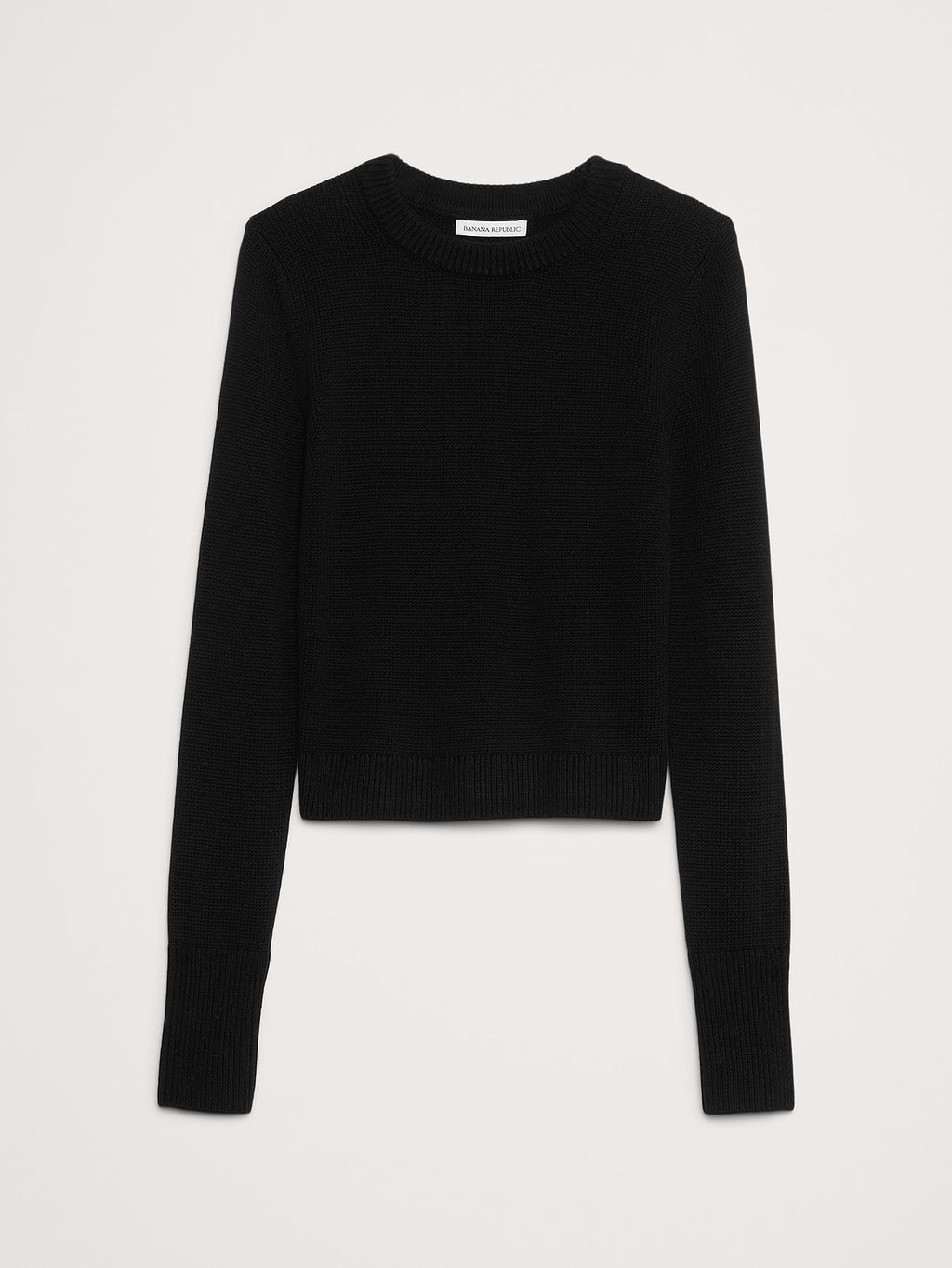 Larkspur Cotton-Silk Shrunken Sweater - Black