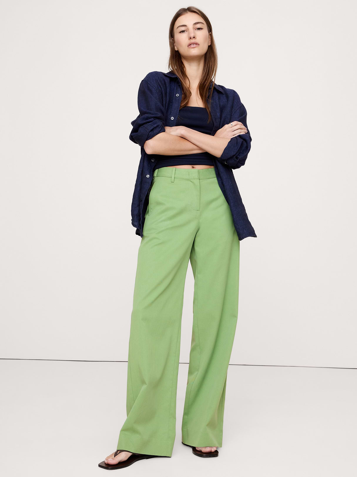The Everyday Wide-Leg Pant in Tencel™-Cotton - Jungle Fern Green