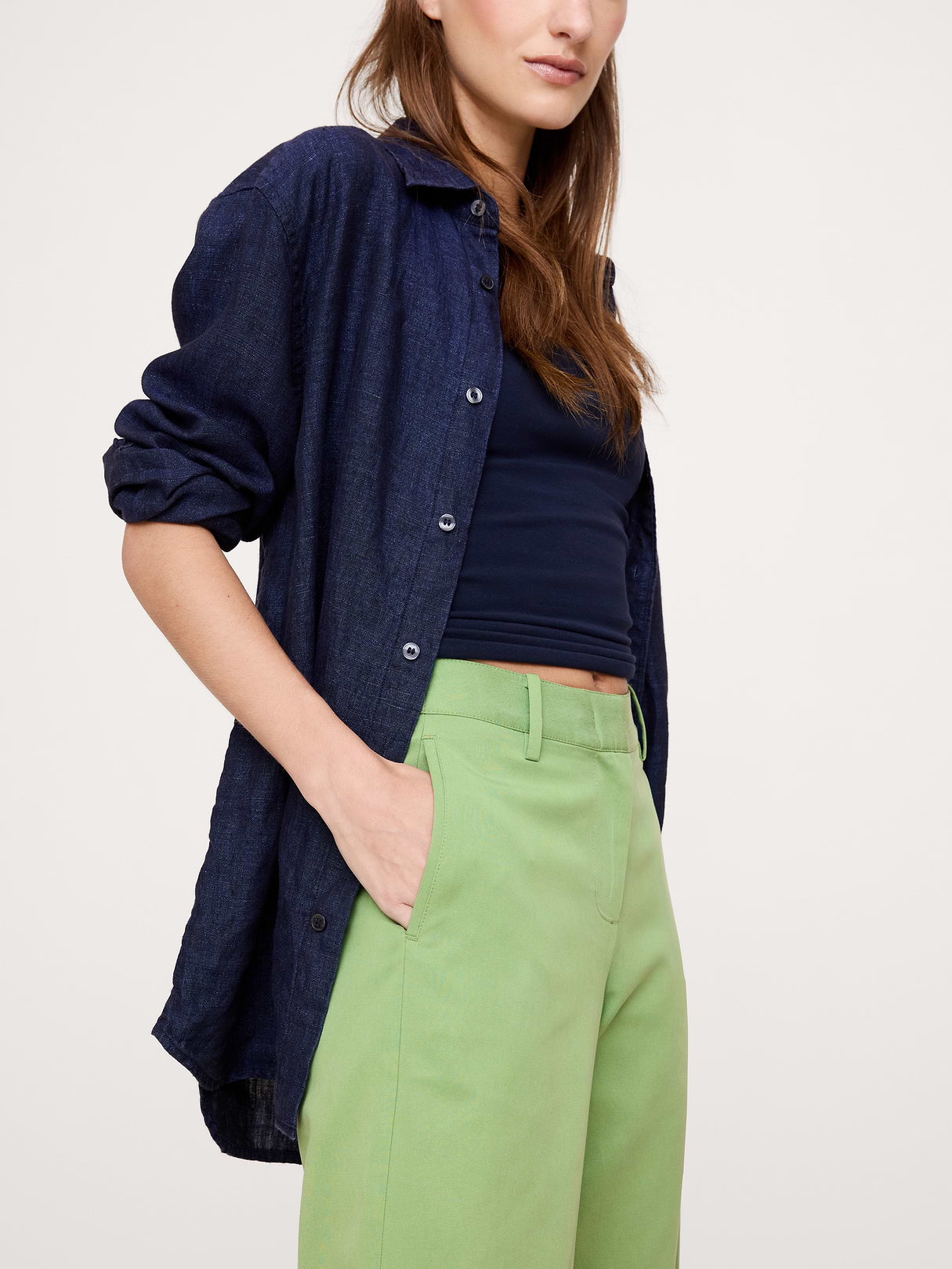 The Everyday Wide-Leg Pant in Tencel™-Cotton - Jungle Fern Green