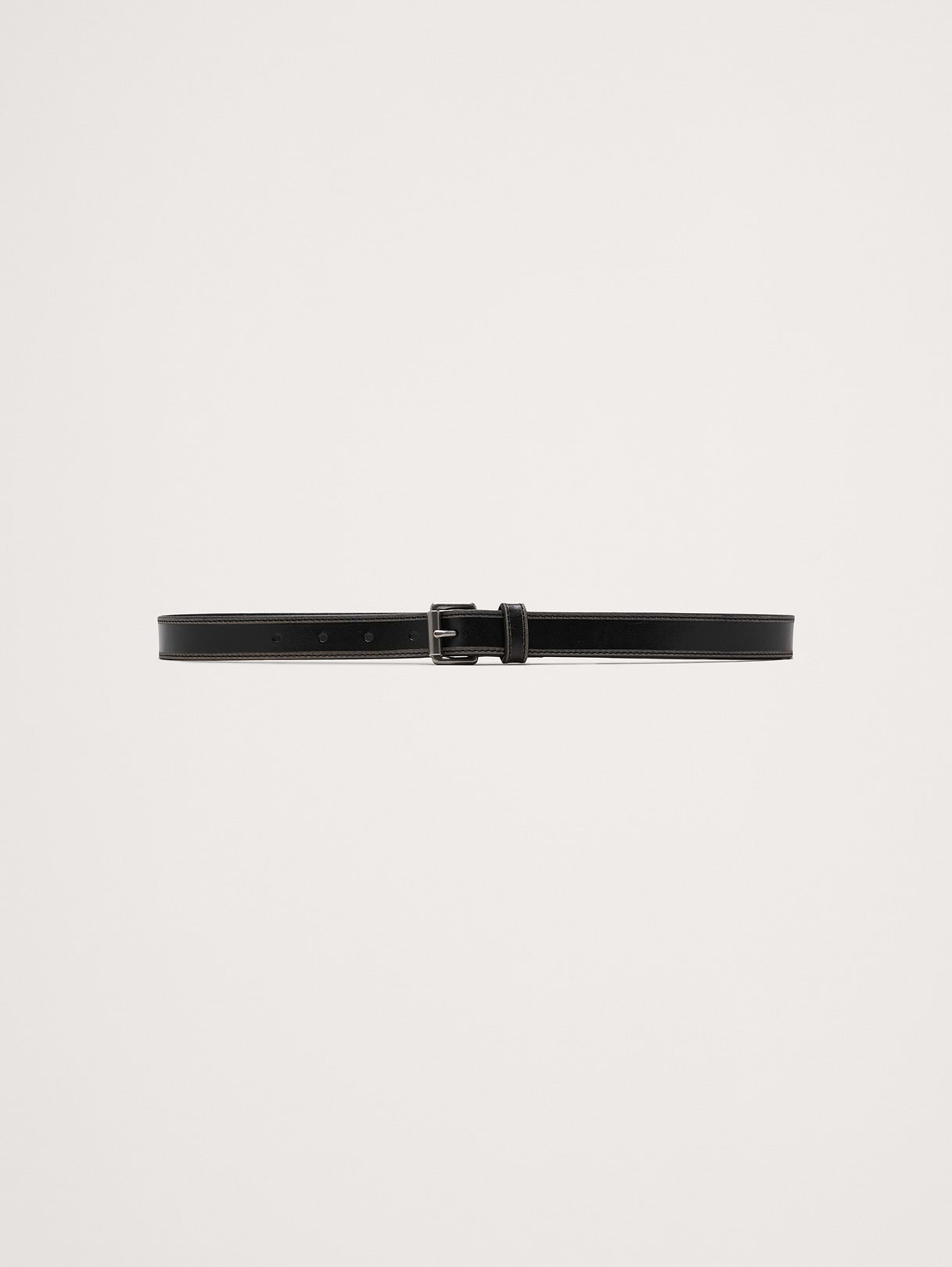 Distressed Trouser Belt - Black Leather
