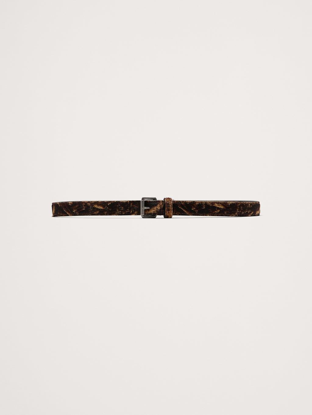 Distressed Trouser Belt - Printed Haircalf Leather