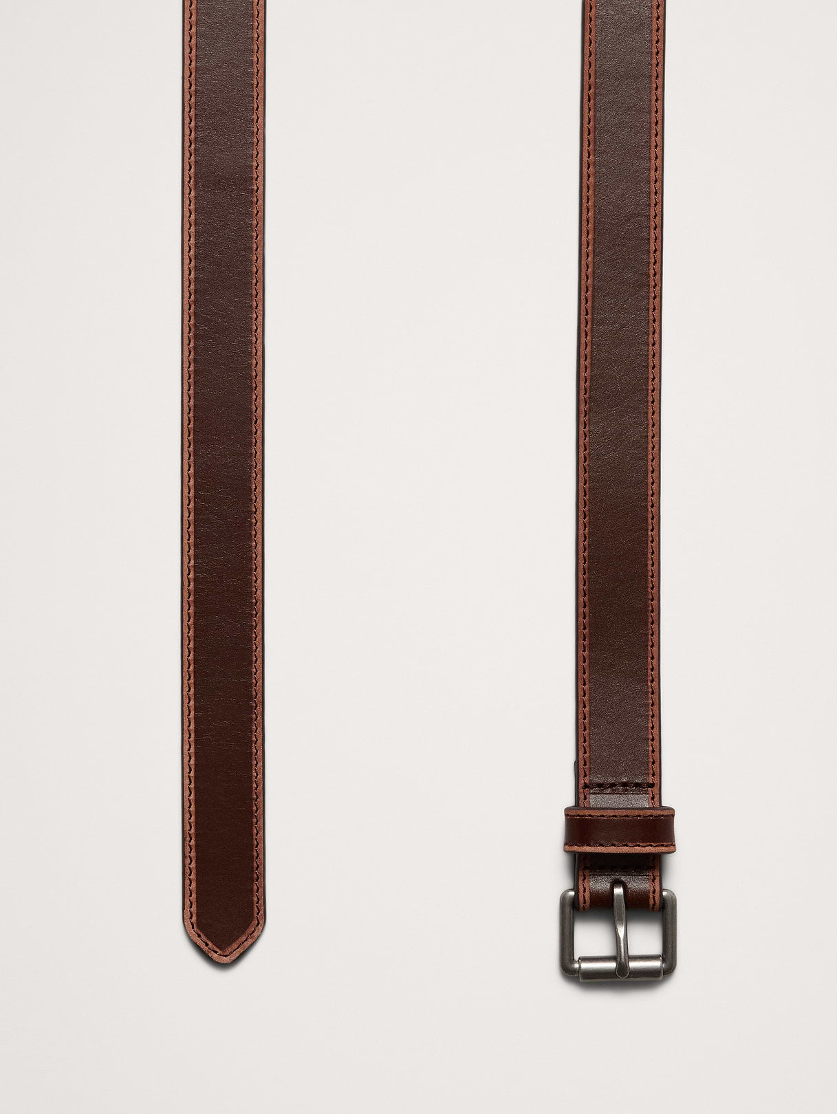 Distressed Trouser Belt - Mahogany Brown Leather