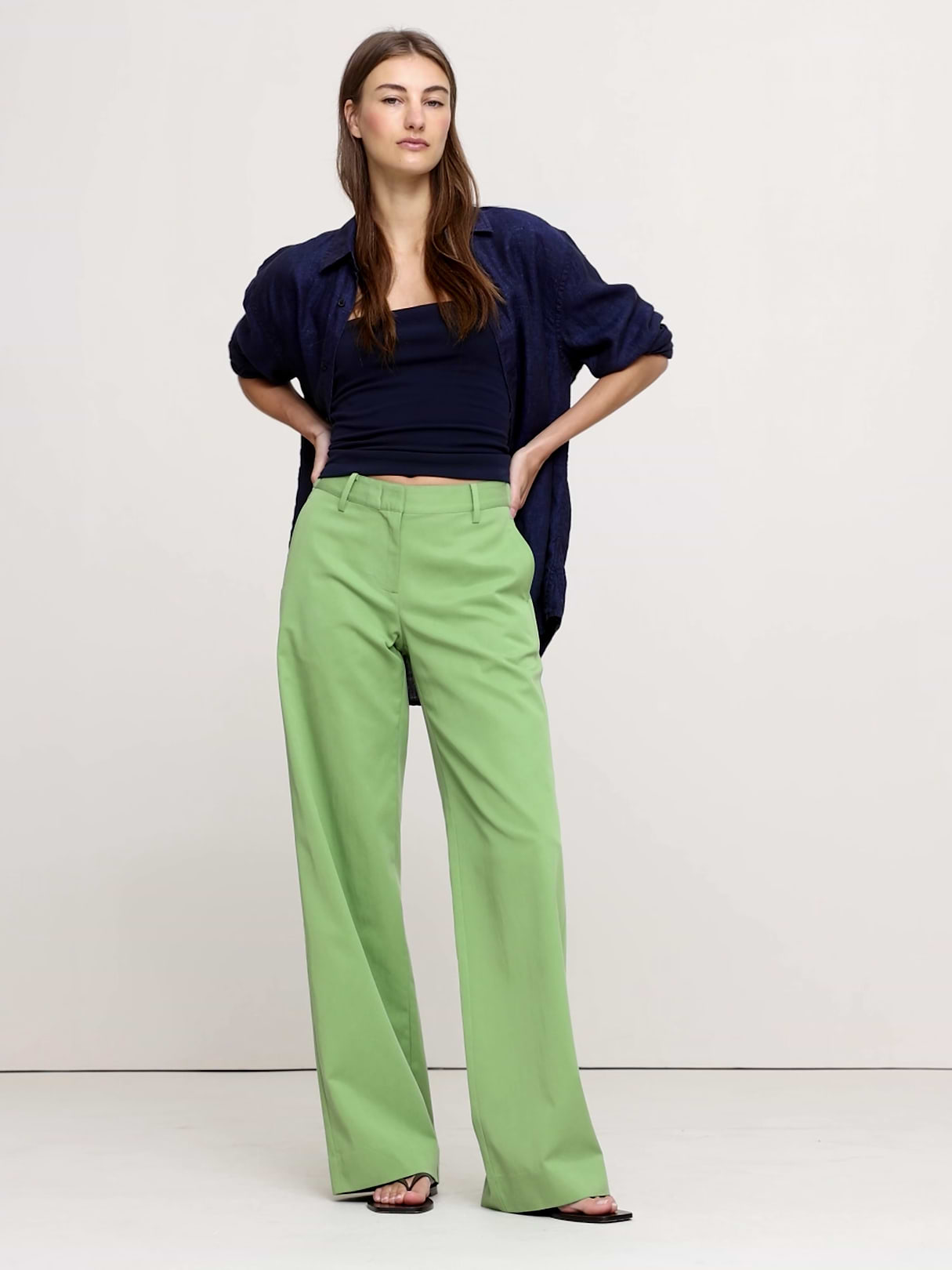 The Everyday Wide-Leg Pant in Tencel™-Cotton - Jungle Fern Green