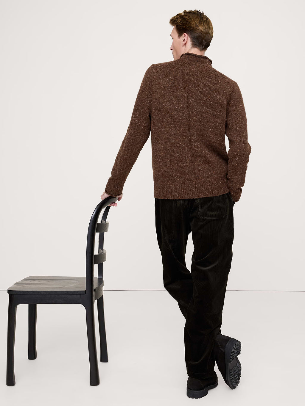 Donegal Roll-Neck Sweater - Chocolate Brown