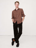 Standard-Fit Lightweight Flannel Shirt - Burgundy Red Plaid