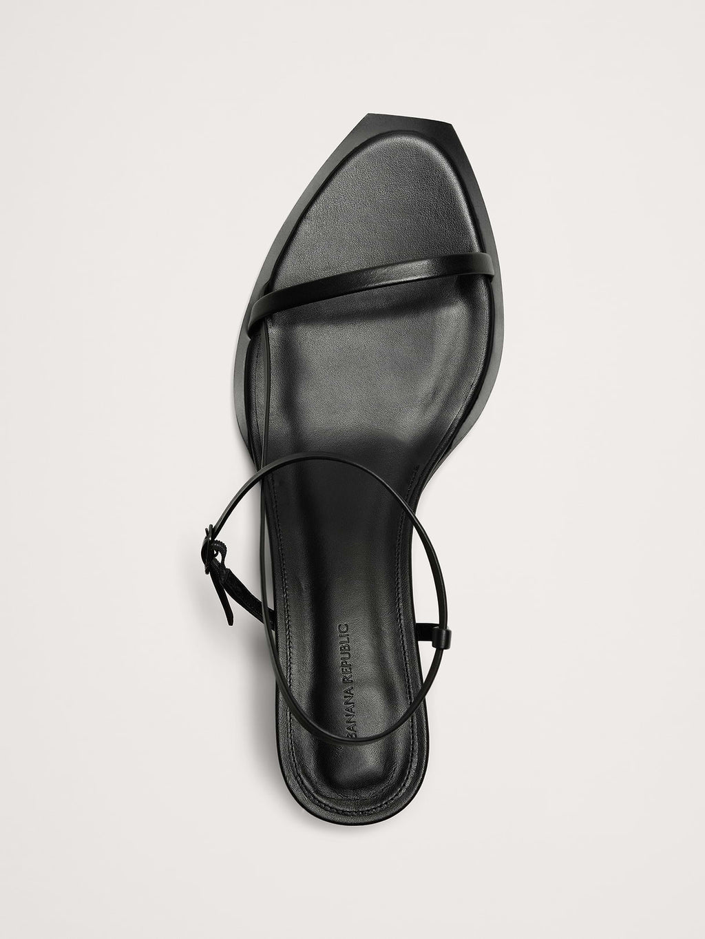Kitten-Heel Sandal - Black Leather