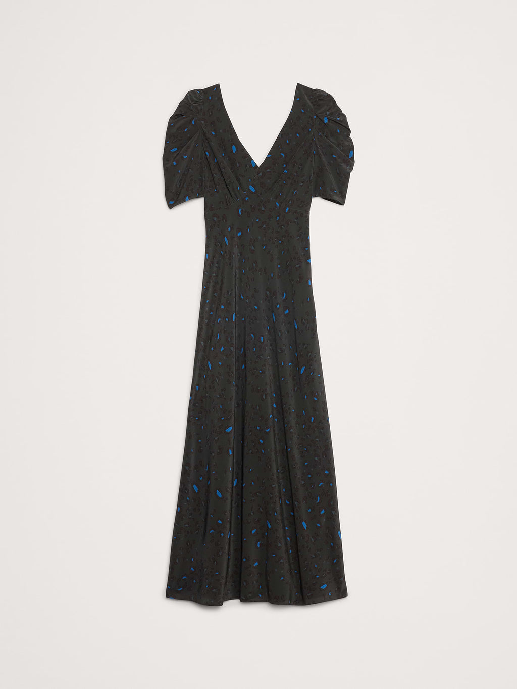 Matte Silk Maxi Dress - Forest Green Leopard