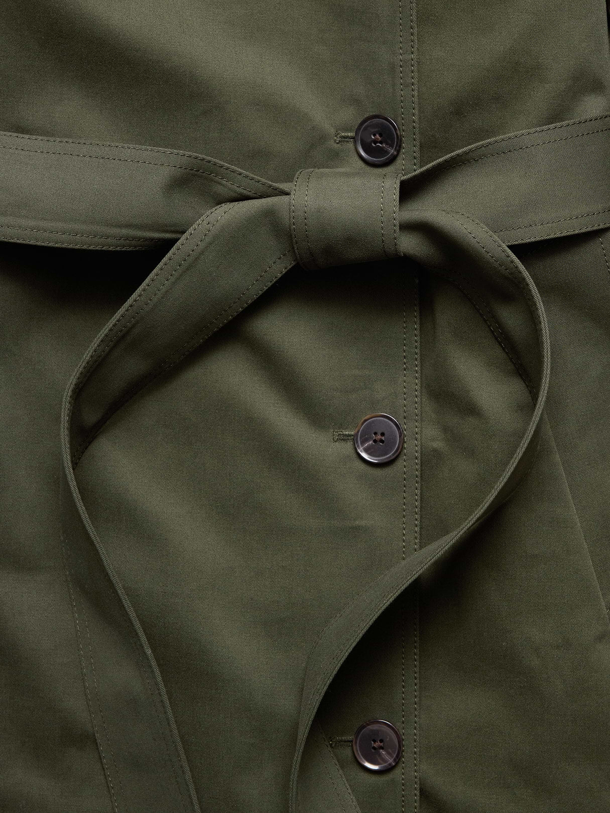 Classic Cotton Trench Coat - Dark Trees Green