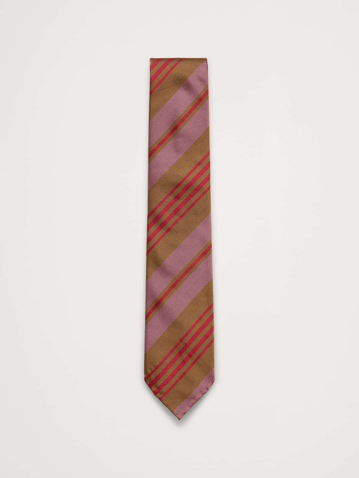 Silk Tie - Mauve Stripe