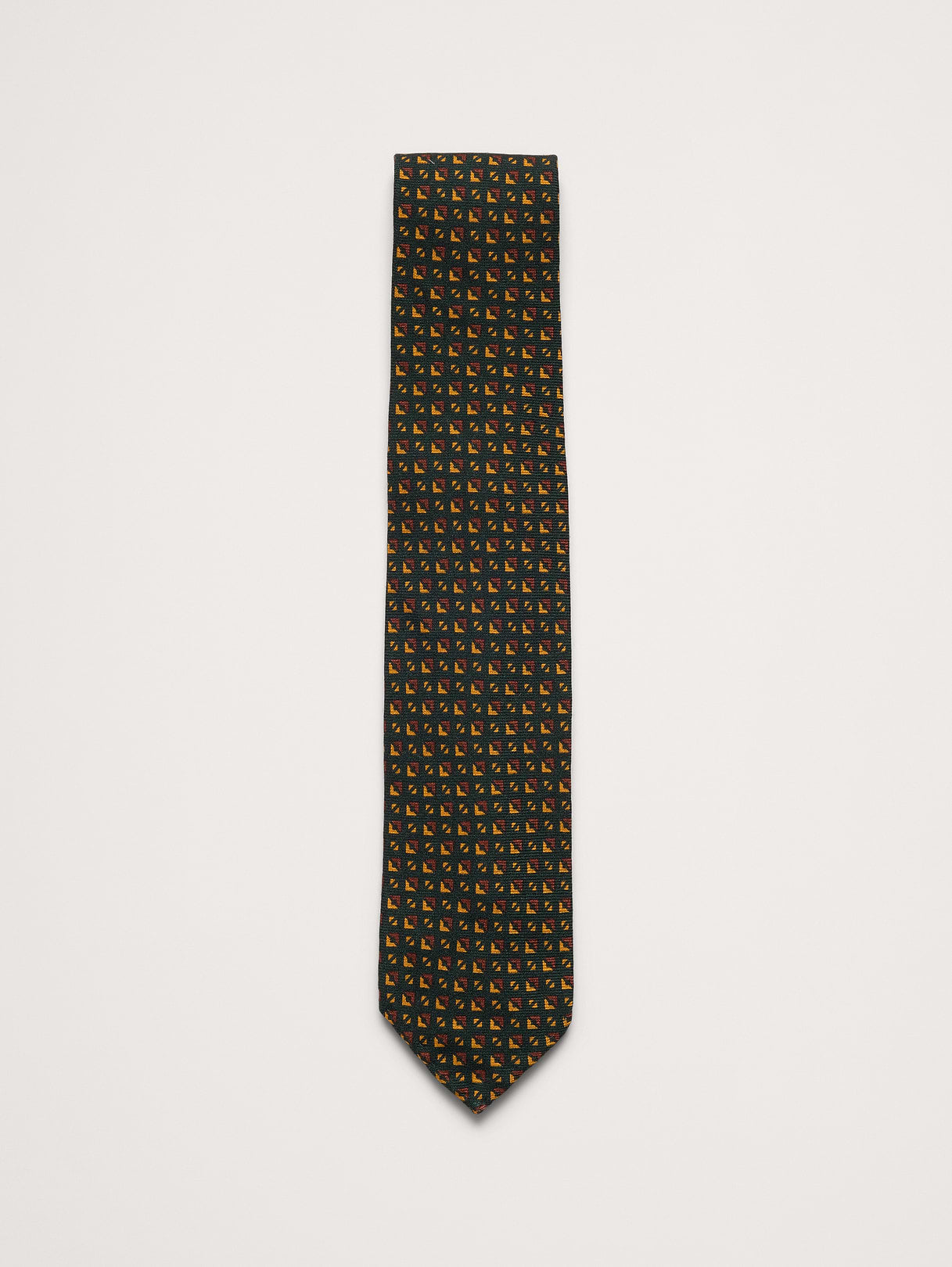 Wool-Silk Blend Tie - Dark Olive Green