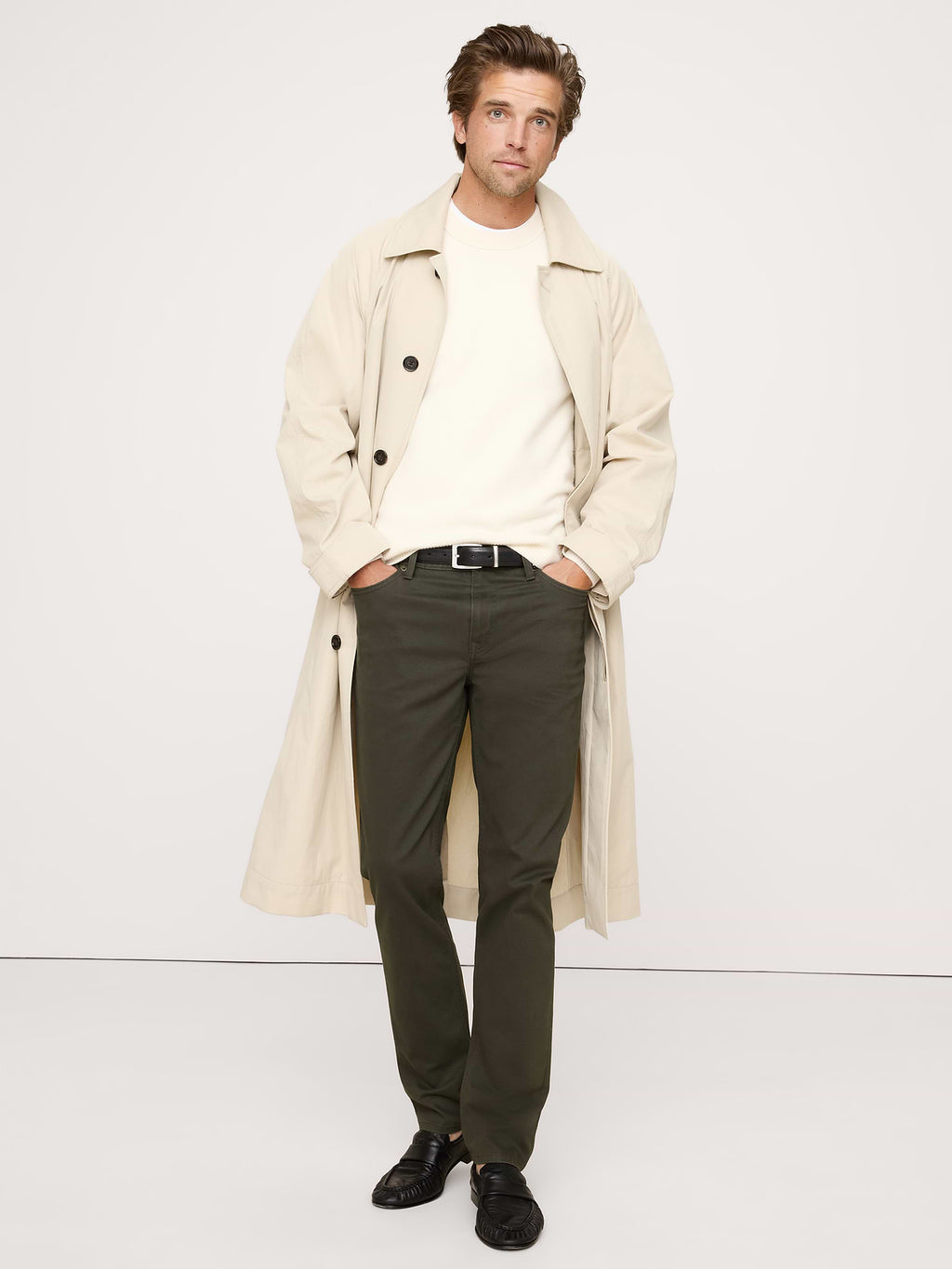 Slim Traveler Pant - Dark Olive Green