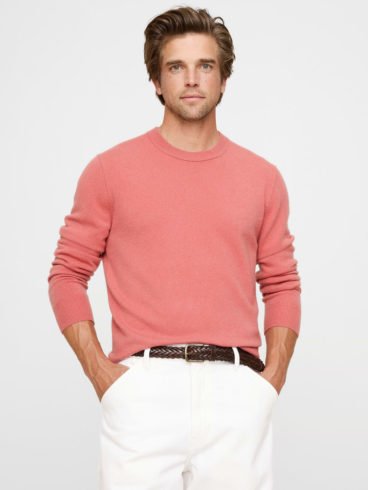 Cashmere Crew-Neck Sweater - Pink Snapdragon