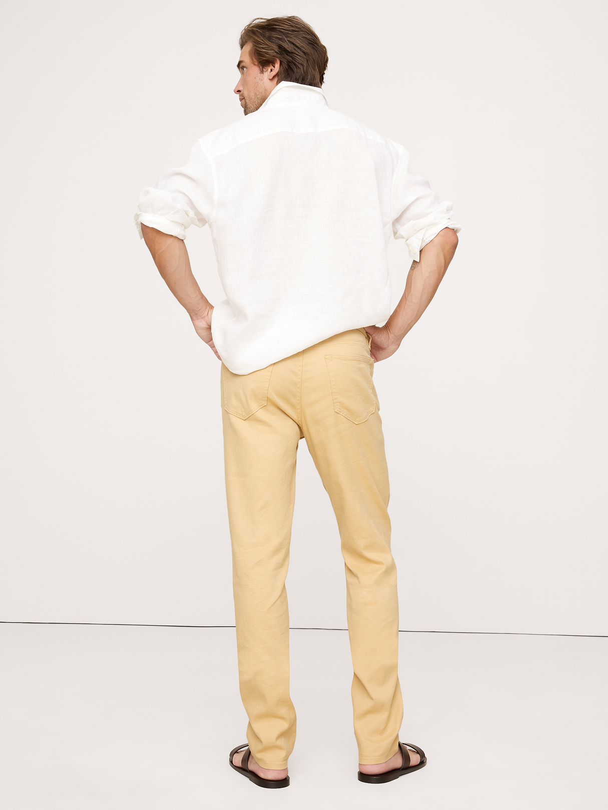 Slim Linen-Cotton Traveler Pant - Sahara Sun Yellow