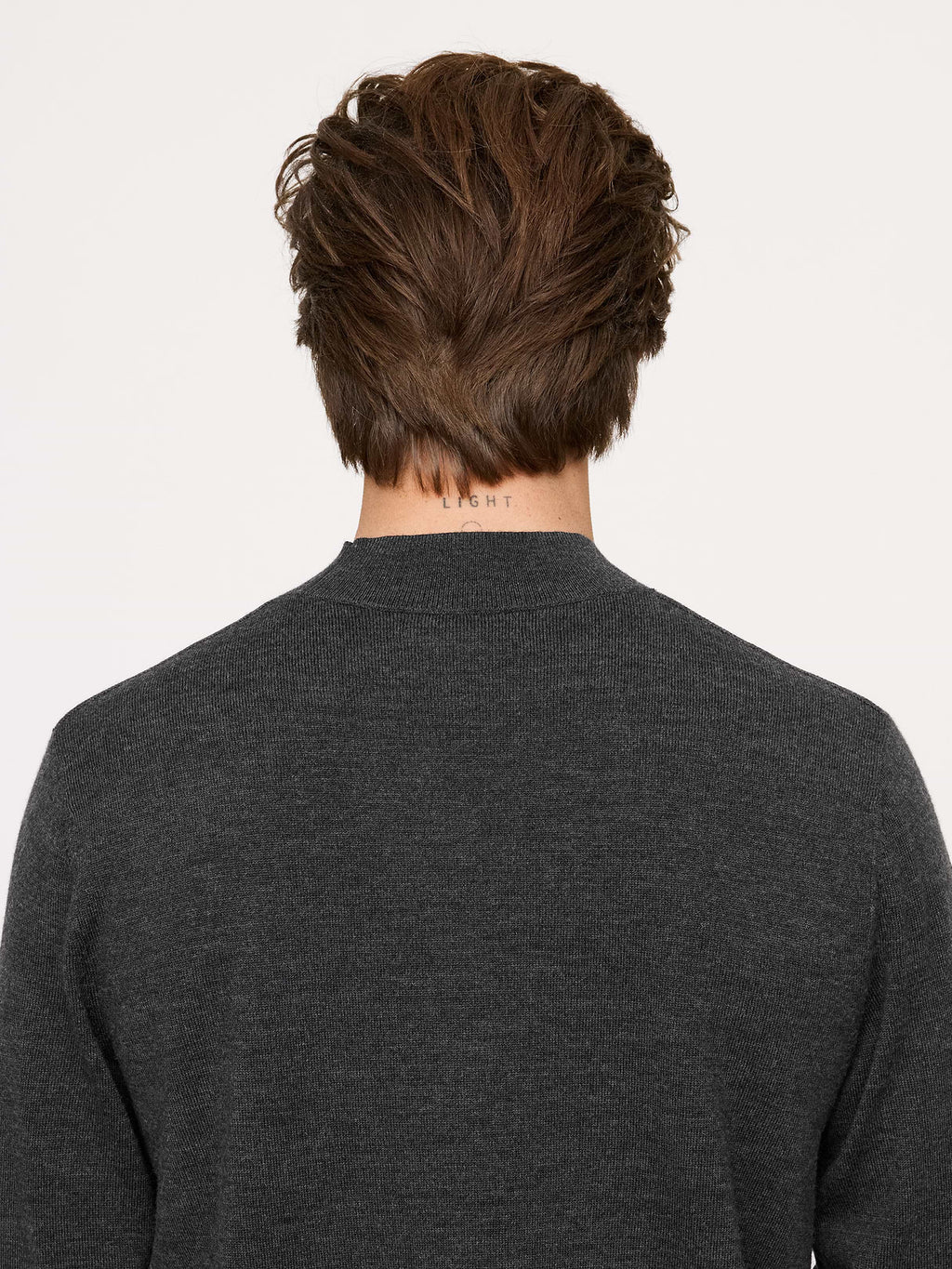 Merino Mock-Neck Sweater - Charcoal Gray
