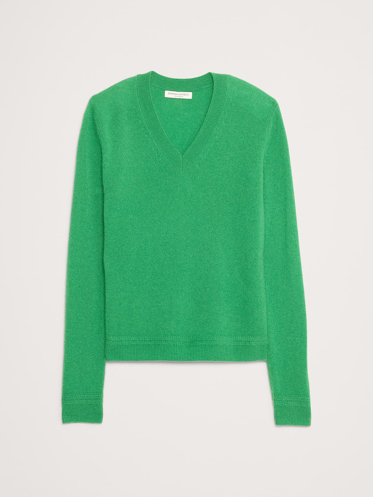 Lightweight Cashmere V-Neck Sweater - Green Amazon