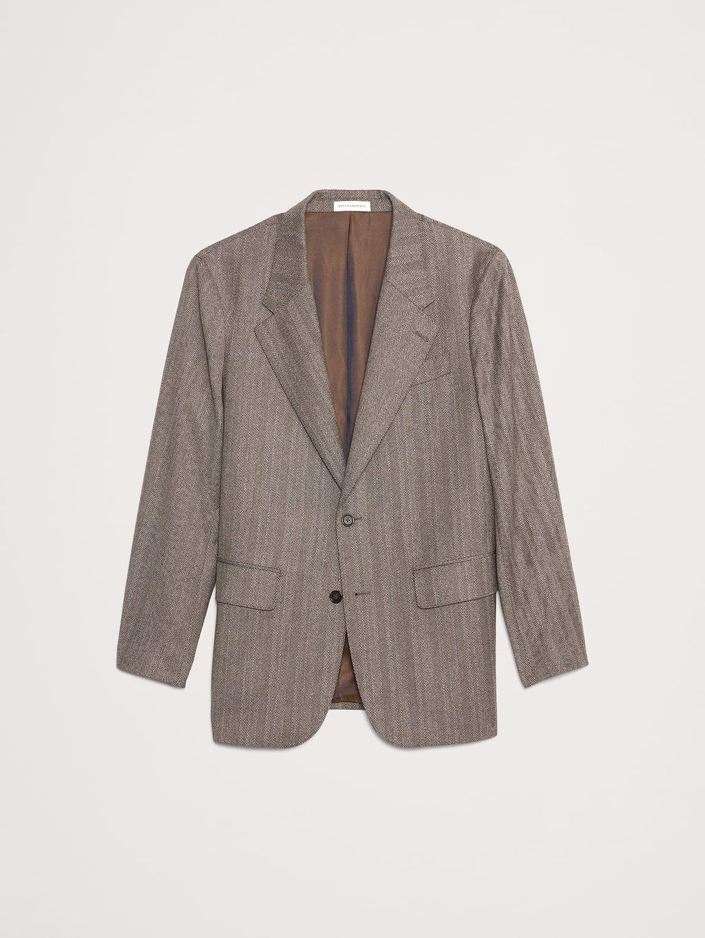 Relaxed Italian Herringbone Suit Jacket - Vintage Taupe