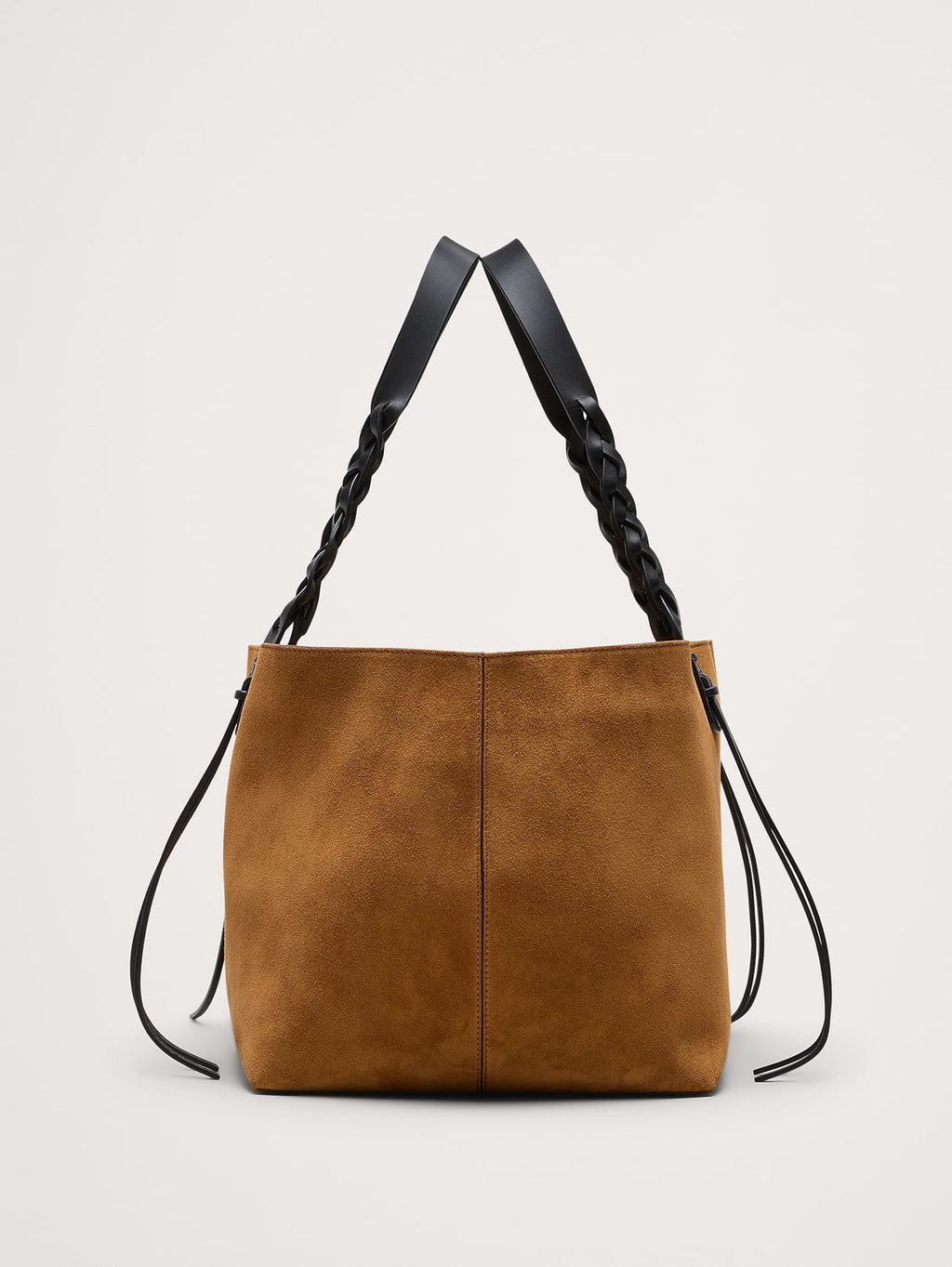 Large Leather East-West Tote - Saddle Brown
