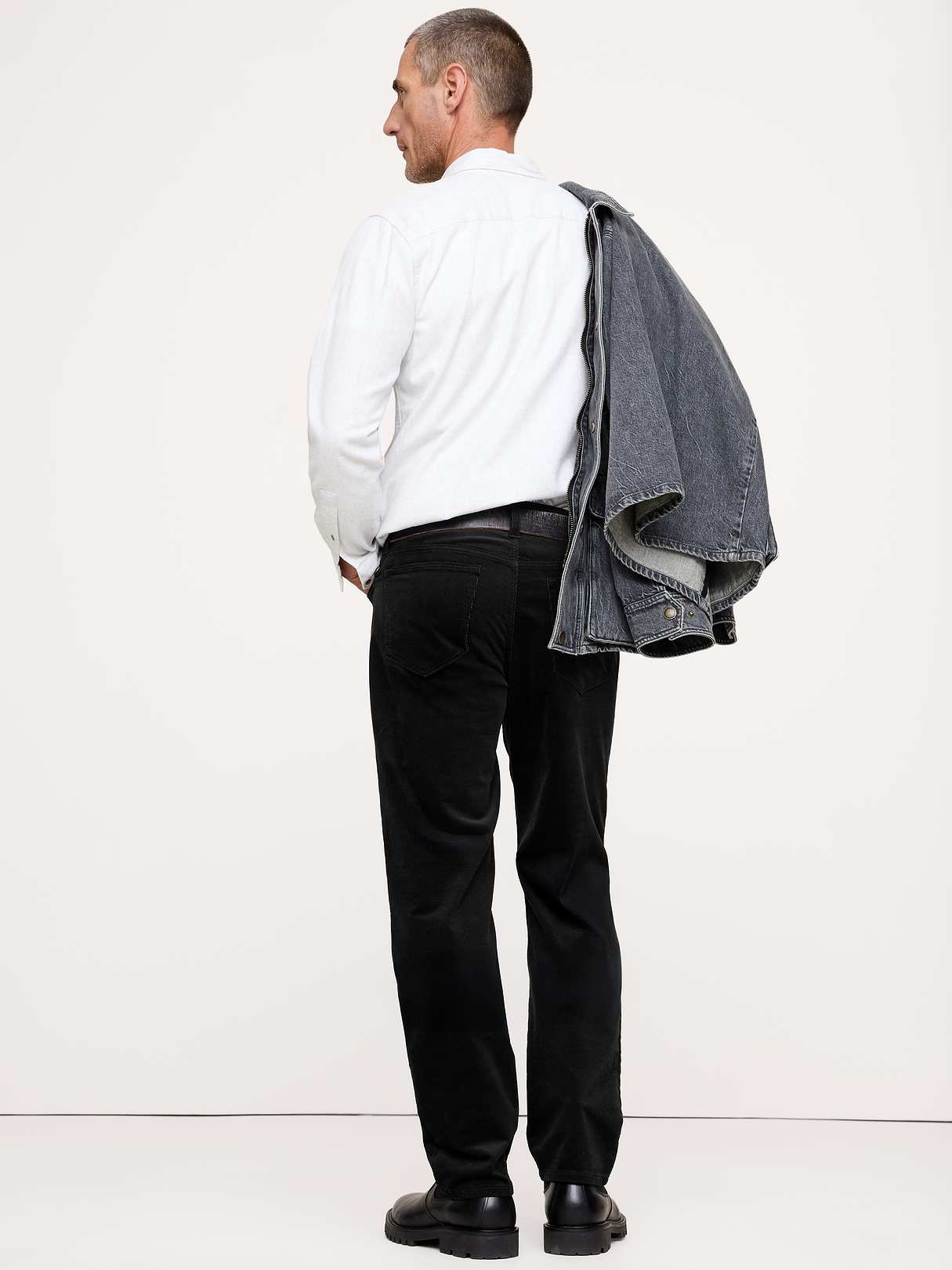 Straight Stretch-Corduroy Traveler Pant - Slate Gray