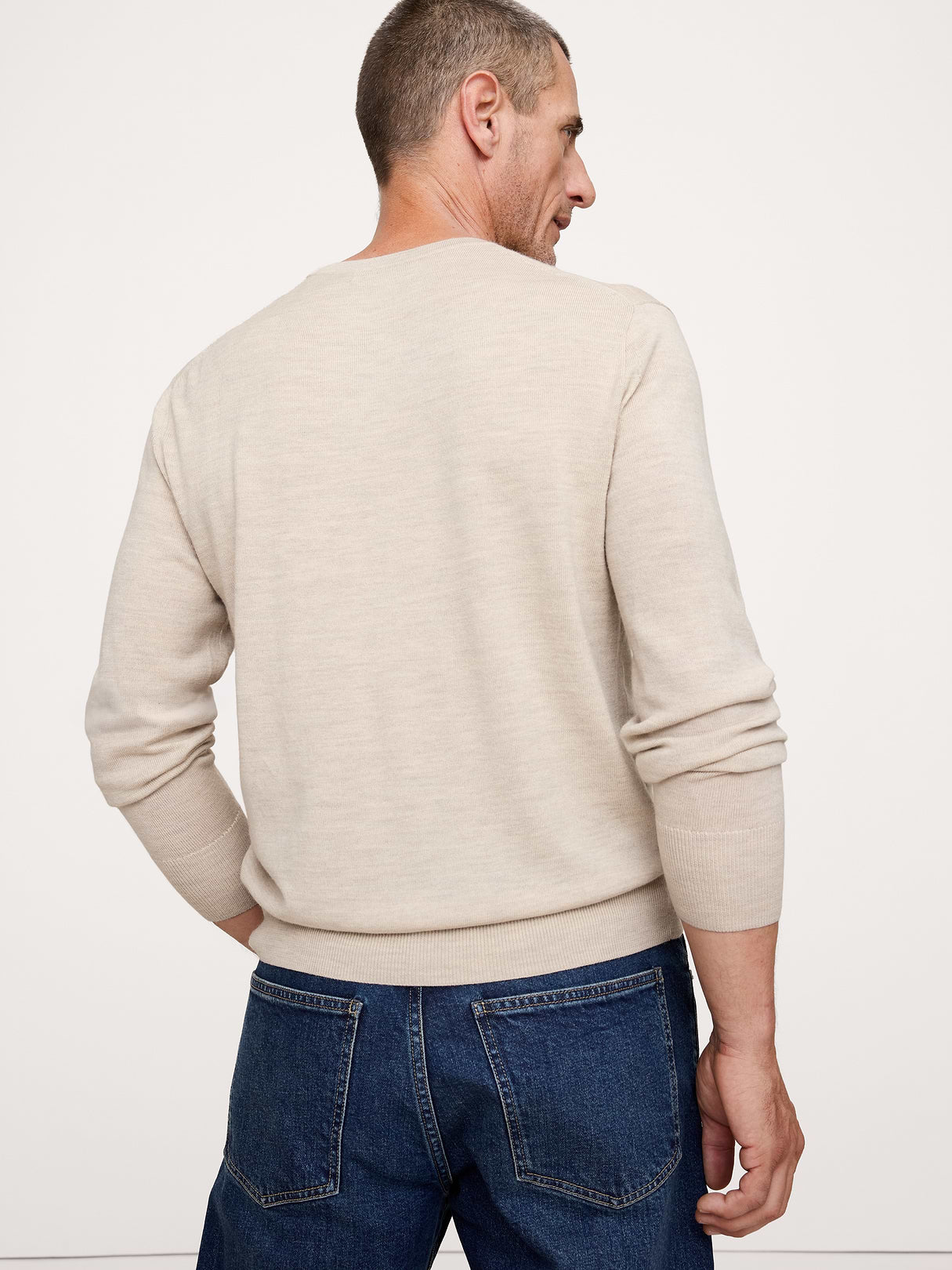 Merino Crew-Neck Sweater - Heather Oatmeal