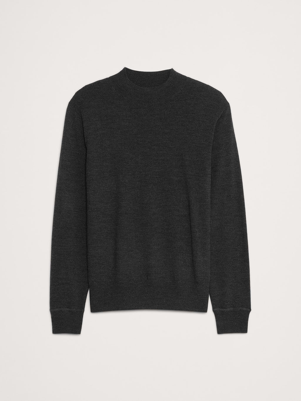 Merino Mock-Neck Sweater - Charcoal Gray