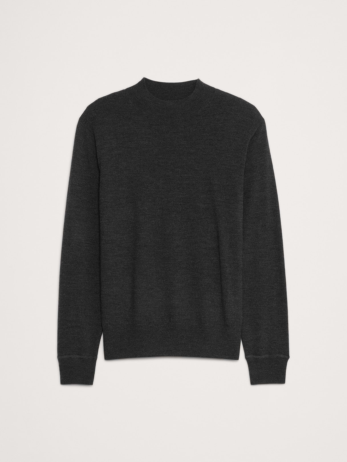 Merino Mock-Neck Sweater - Charcoal Gray