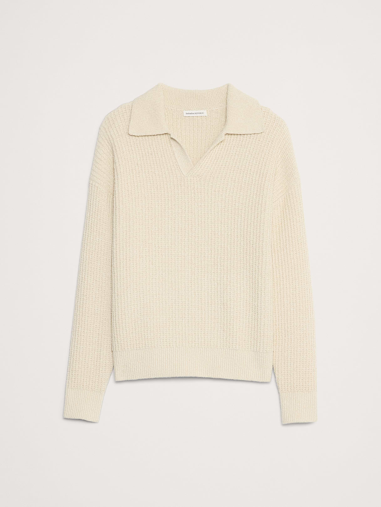 Chunky Cotton-Blend Sweater Polo - Cream White