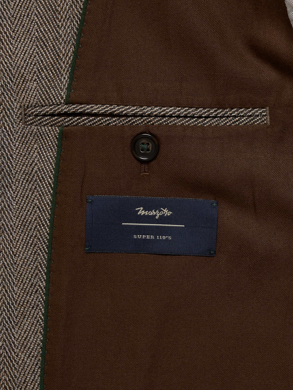 Relaxed Italian Herringbone Suit Jacket - Vintage Taupe